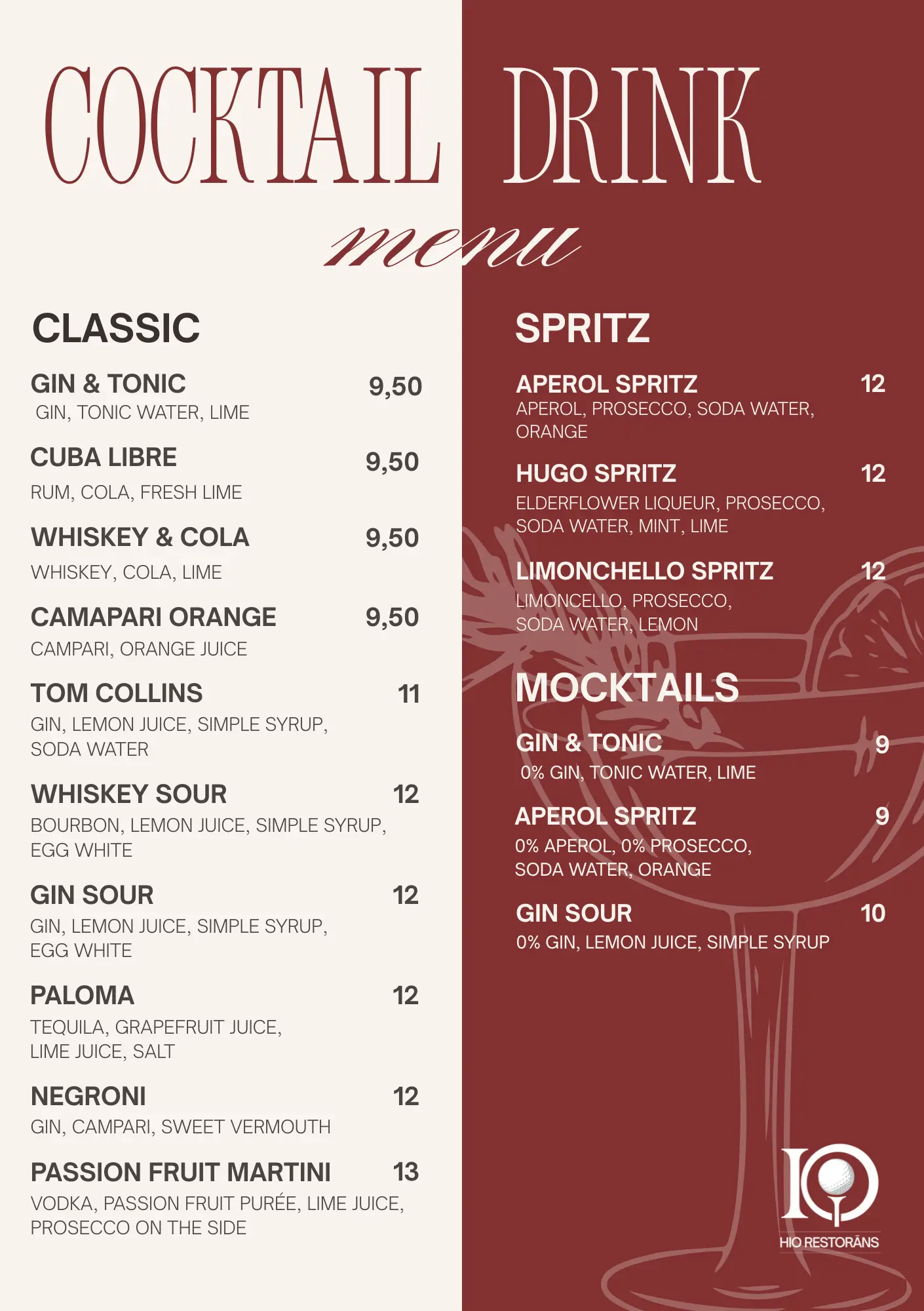 COCKTAIL MENU (A5)